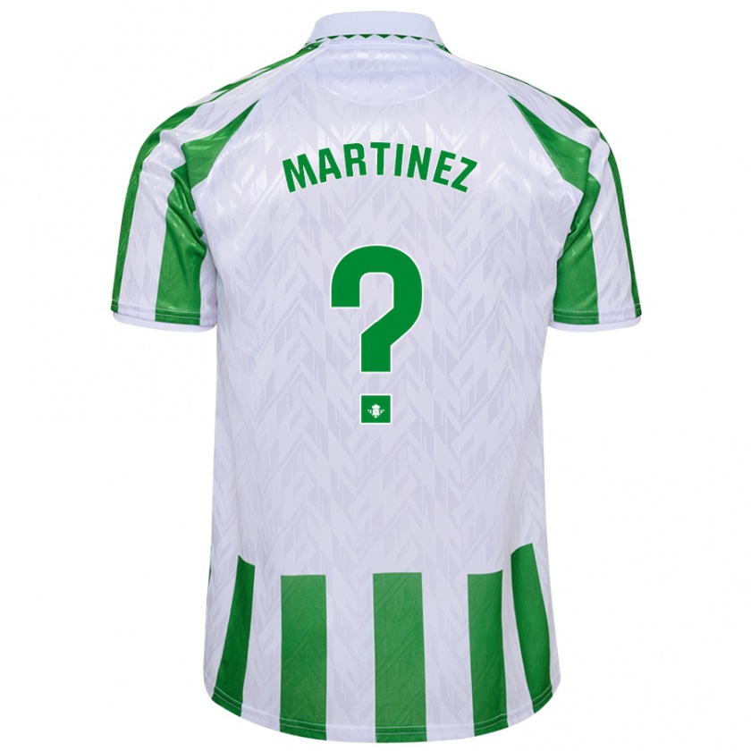 Kandiny Enfant Maillot Pablo Martínez #0 Rayures Vertes Et Blanches Tenues Domicile 2024/25 T-Shirt