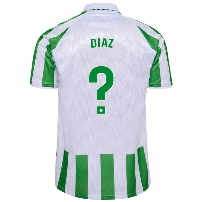 Kandiny Enfant Maillot Ismael Díaz #0 Rayures Vertes Et Blanches Tenues Domicile 2024/25 T-Shirt