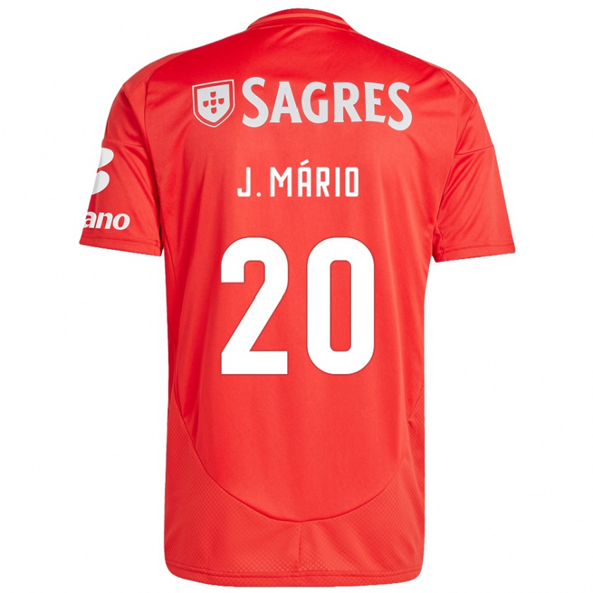 Kandiny Enfant Maillot João Mário #20 Rouge Blanc Tenues Domicile 2024/25 T-Shirt