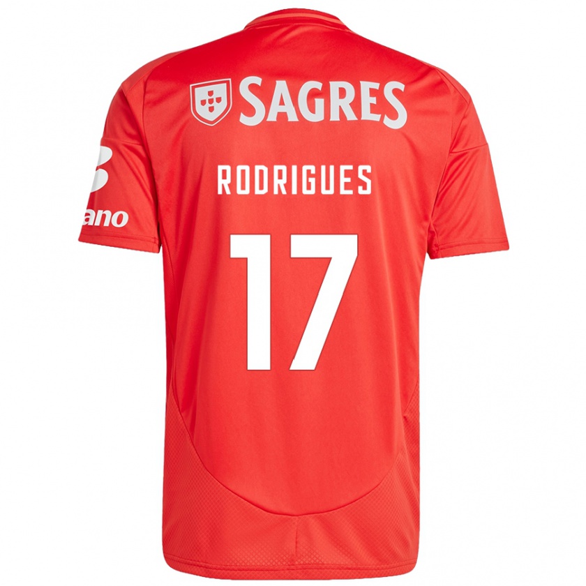 Kandiny Enfant Maillot Tiago Rodrigues #17 Rouge Blanc Tenues Domicile 2024/25 T-Shirt