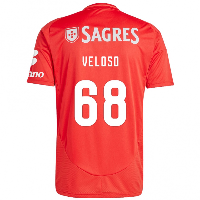 Kandiny Enfant Maillot João Veloso #68 Rouge Blanc Tenues Domicile 2024/25 T-Shirt