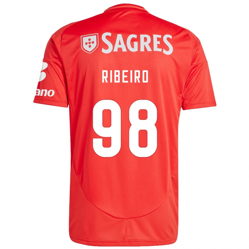 Kandiny Enfant Maillot Ricardo Ribeiro #98 Rouge Blanc Tenues Domicile 2024/25 T-Shirt