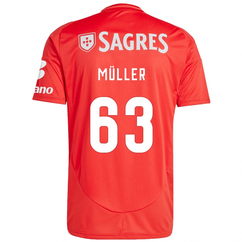 Kandiny Enfant Maillot José Müller #63 Rouge Blanc Tenues Domicile 2024/25 T-Shirt