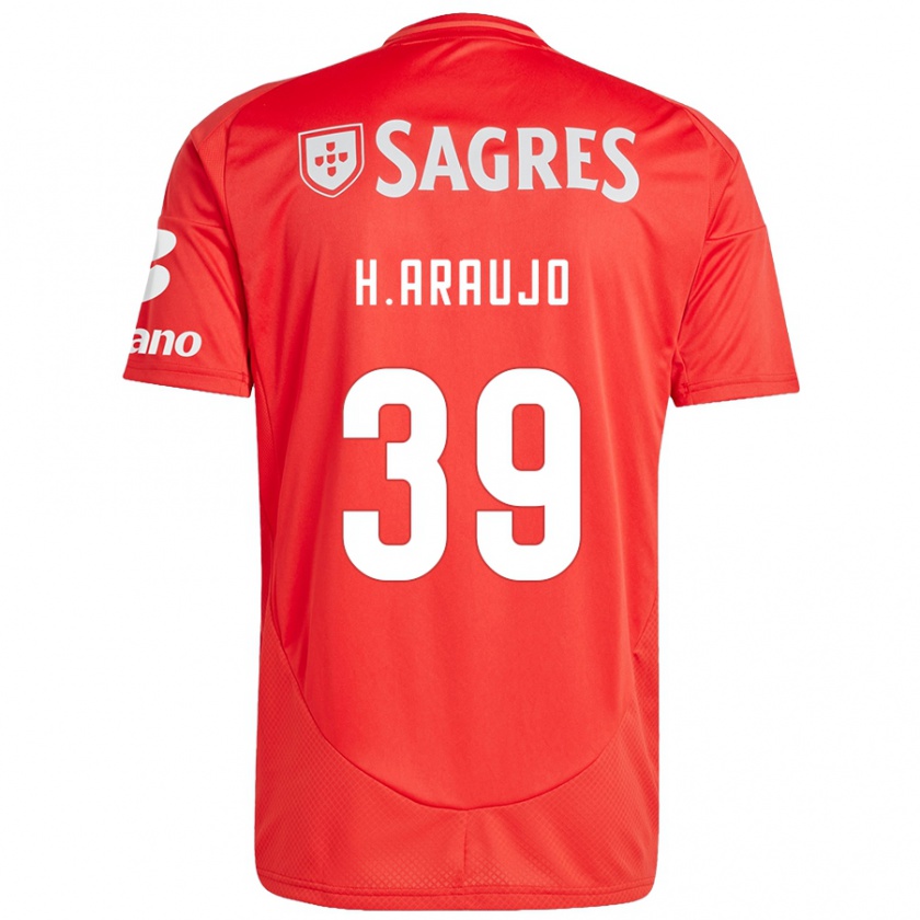 Kandiny Enfant Maillot Henrique Araujo #39 Rouge Blanc Tenues Domicile 2024/25 T-Shirt