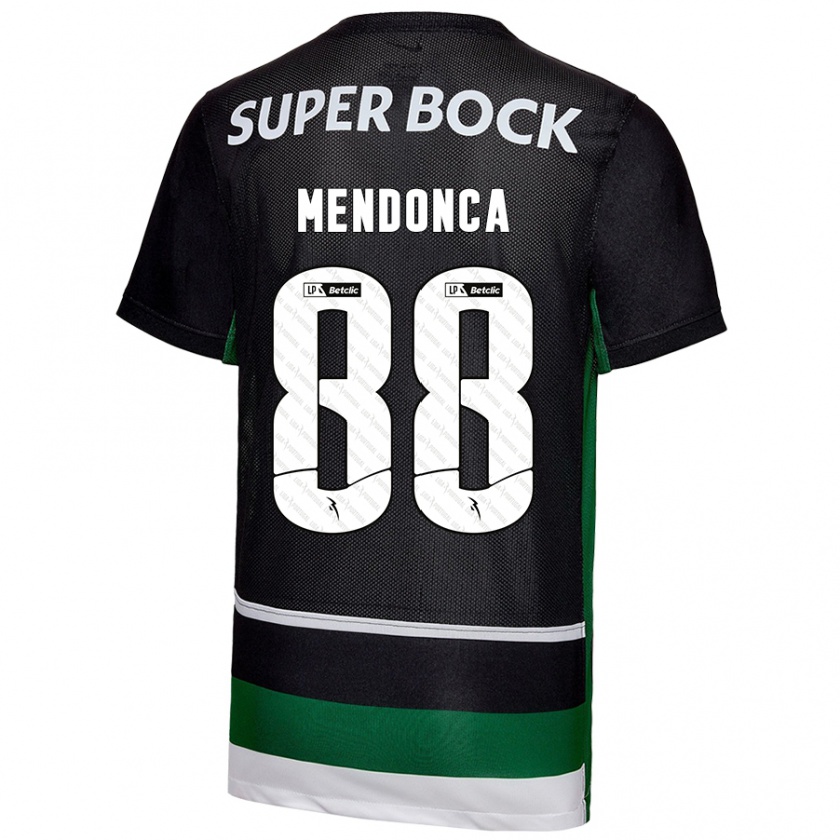 Kandiny Enfant Maillot Manuel Mendonça #88 Noir Blanc Vert Tenues Domicile 2024/25 T-Shirt