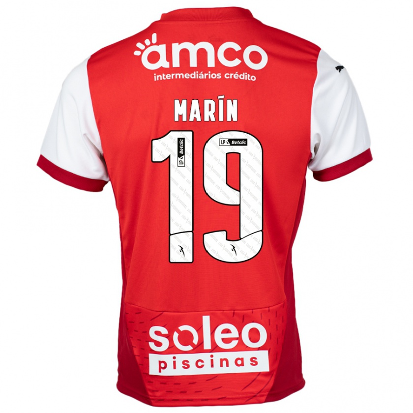 Kandiny Enfant Maillot Adrián Marín #19 Rouge Blanc Tenues Domicile 2024/25 T-Shirt