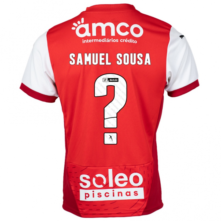 Kandiny Enfant Maillot Samuel Sousa #0 Rouge Blanc Tenues Domicile 2024/25 T-Shirt