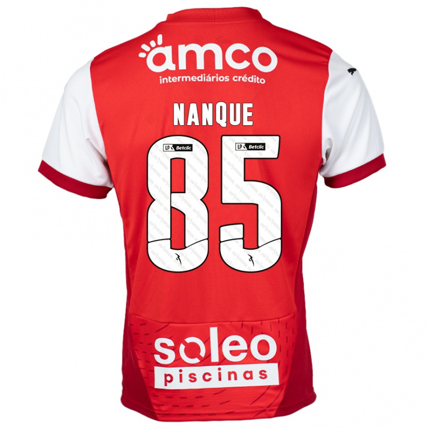 Kandiny Enfant Maillot Edgar Nanque #85 Rouge Blanc Tenues Domicile 2024/25 T-Shirt