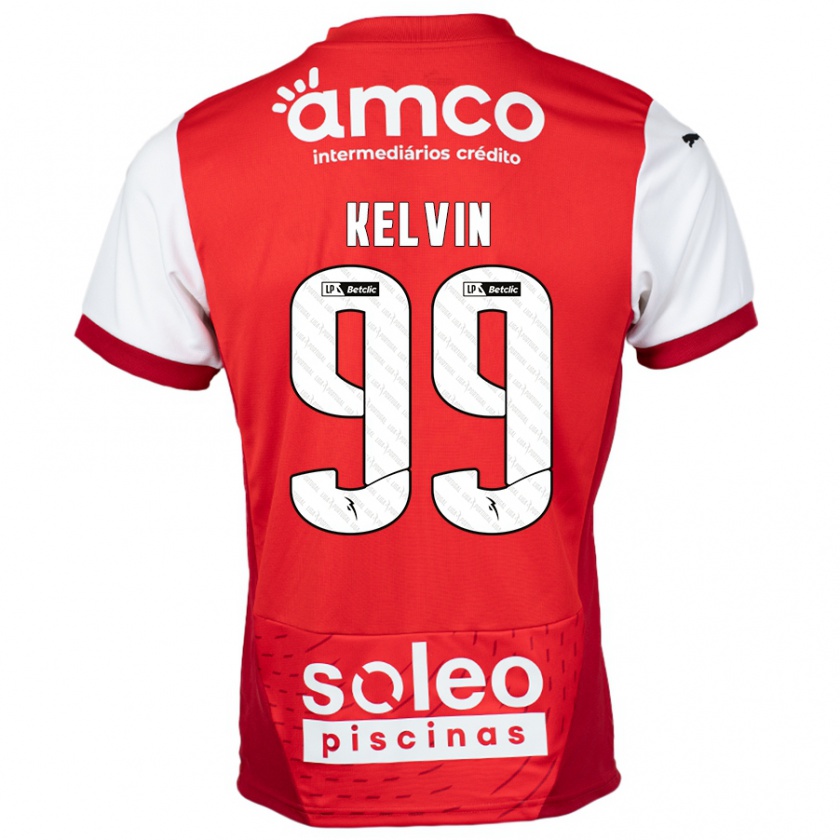 Kandiny Enfant Maillot Kauan Kelvin #99 Rouge Blanc Tenues Domicile 2024/25 T-Shirt