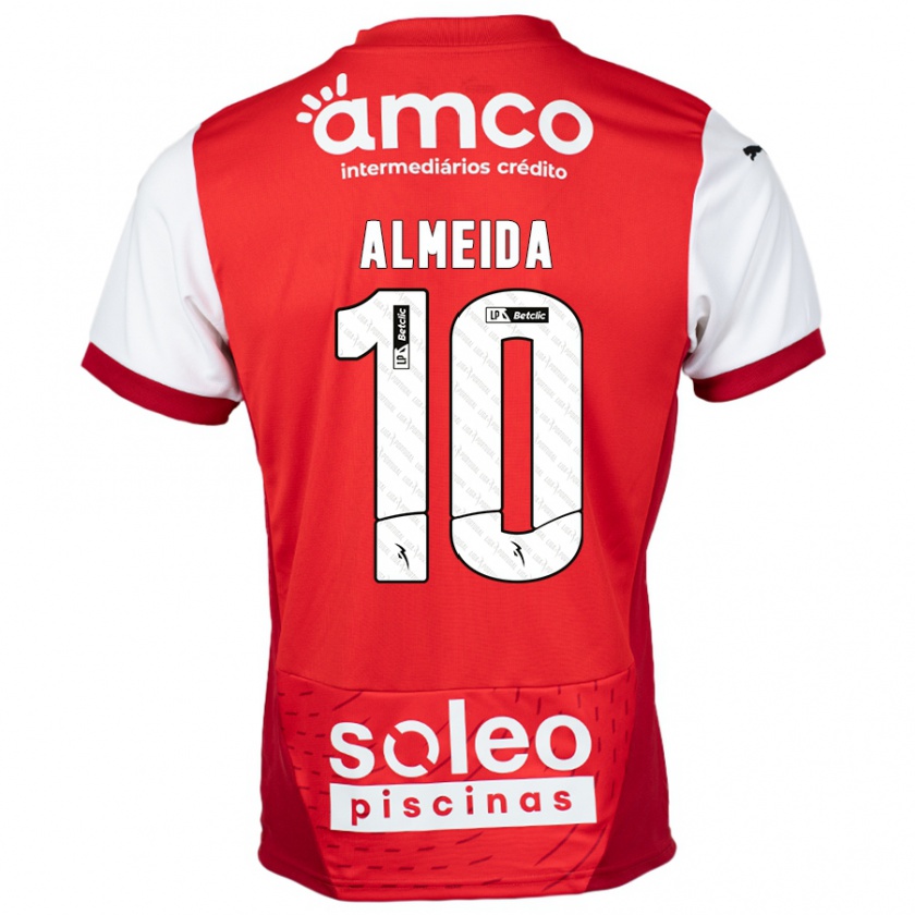 Kandiny Enfant Maillot Vitória Almeida #10 Rouge Blanc Tenues Domicile 2024/25 T-Shirt