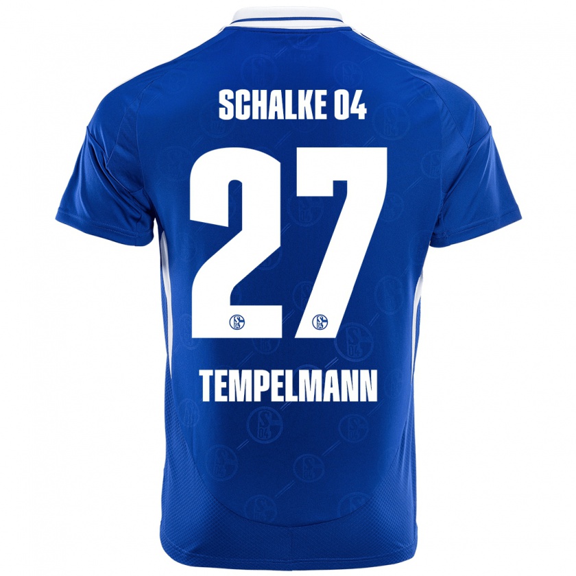 Kandiny Enfant Maillot Lino Tempelmann #27 Bleu Royal Tenues Domicile 2024/25 T-Shirt