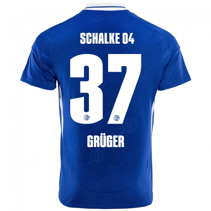 Kandiny Enfant Maillot Max Grüger #37 Bleu Royal Tenues Domicile 2024/25 T-Shirt