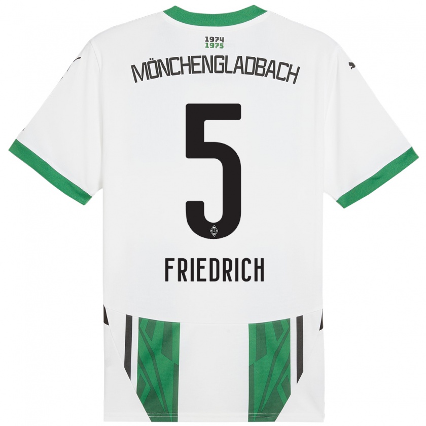 Kandiny Enfant Maillot Marvin Friedrich #5 Blanc Vert Tenues Domicile 2024/25 T-Shirt