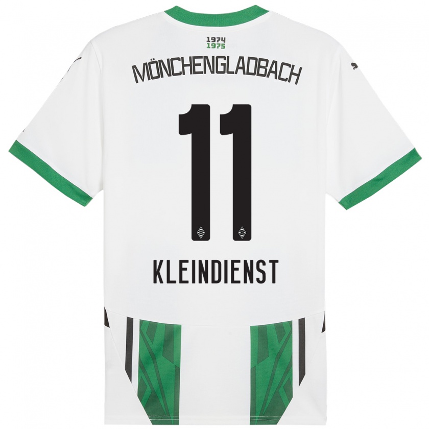 Kandiny Enfant Maillot Tim Kleindienst #11 Blanc Vert Tenues Domicile 2024/25 T-Shirt