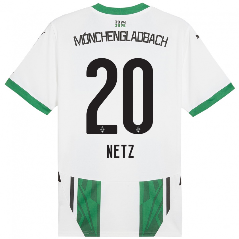 Kandiny Enfant Maillot Luca Netz #20 Blanc Vert Tenues Domicile 2024/25 T-Shirt