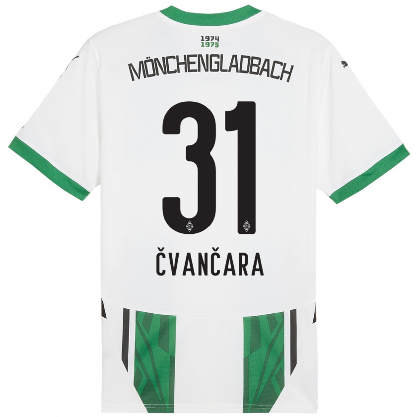 Kandiny Enfant Maillot Tomas Cvancara #31 Blanc Vert Tenues Domicile 2024/25 T-Shirt