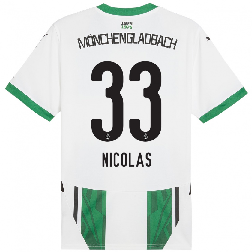 Kandiny Enfant Maillot Moritz Nicolas #33 Blanc Vert Tenues Domicile 2024/25 T-Shirt