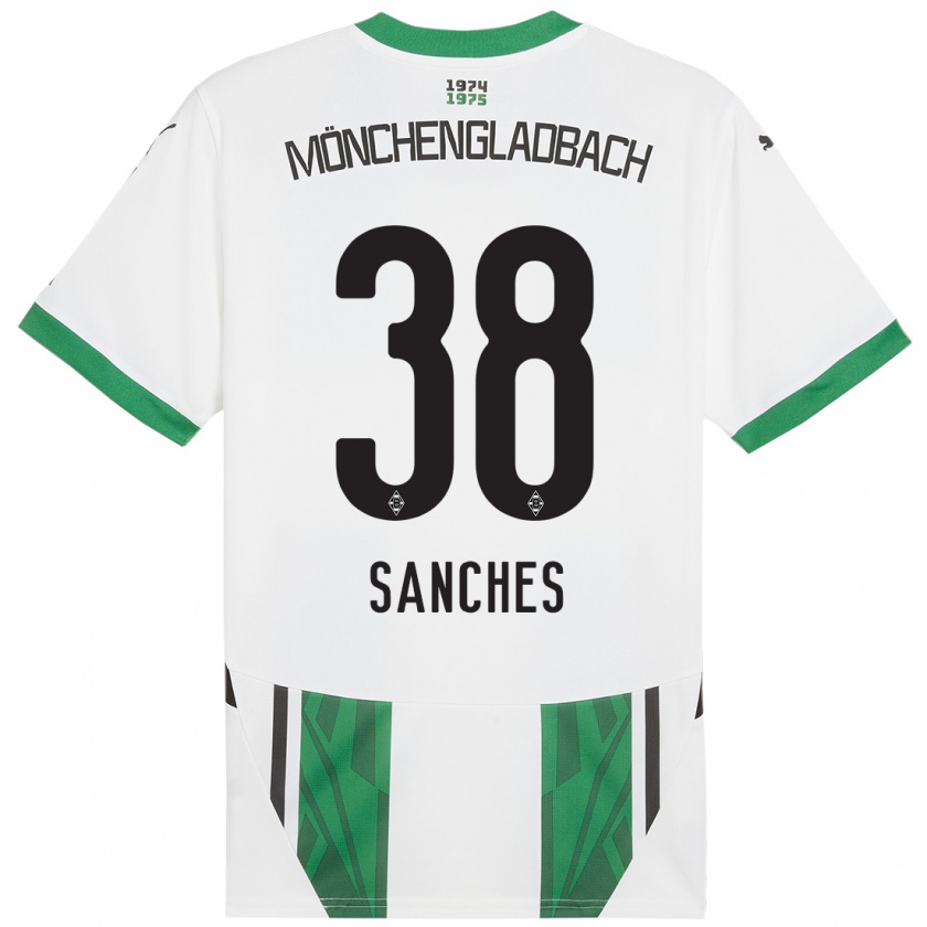 Kandiny Enfant Maillot Yvandro Borges Sanches #38 Blanc Vert Tenues Domicile 2024/25 T-Shirt