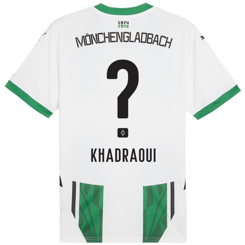 Kandiny Enfant Maillot Elias Khadraoui #0 Blanc Vert Tenues Domicile 2024/25 T-Shirt