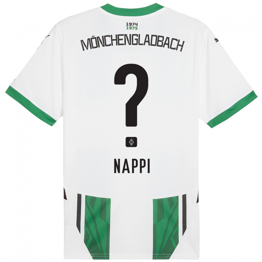 Kandiny Enfant Maillot Johann Deumi-Nappi #0 Blanc Vert Tenues Domicile 2024/25 T-Shirt