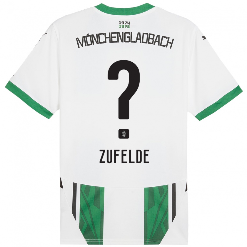 Kandiny Enfant Maillot Isaac Ferreira Zufelde #0 Blanc Vert Tenues Domicile 2024/25 T-Shirt