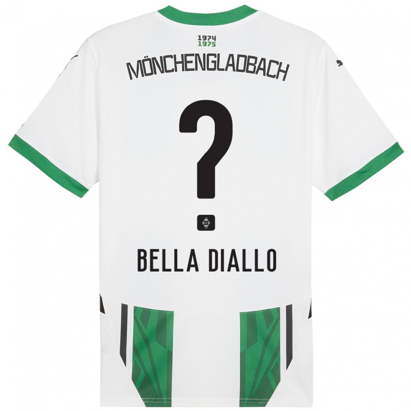 Kandiny Enfant Maillot Oumar Bella Diallo #0 Blanc Vert Tenues Domicile 2024/25 T-Shirt