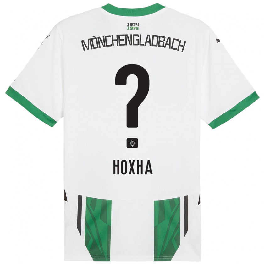 Kandiny Enfant Maillot Flavjo Hoxha #0 Blanc Vert Tenues Domicile 2024/25 T-Shirt