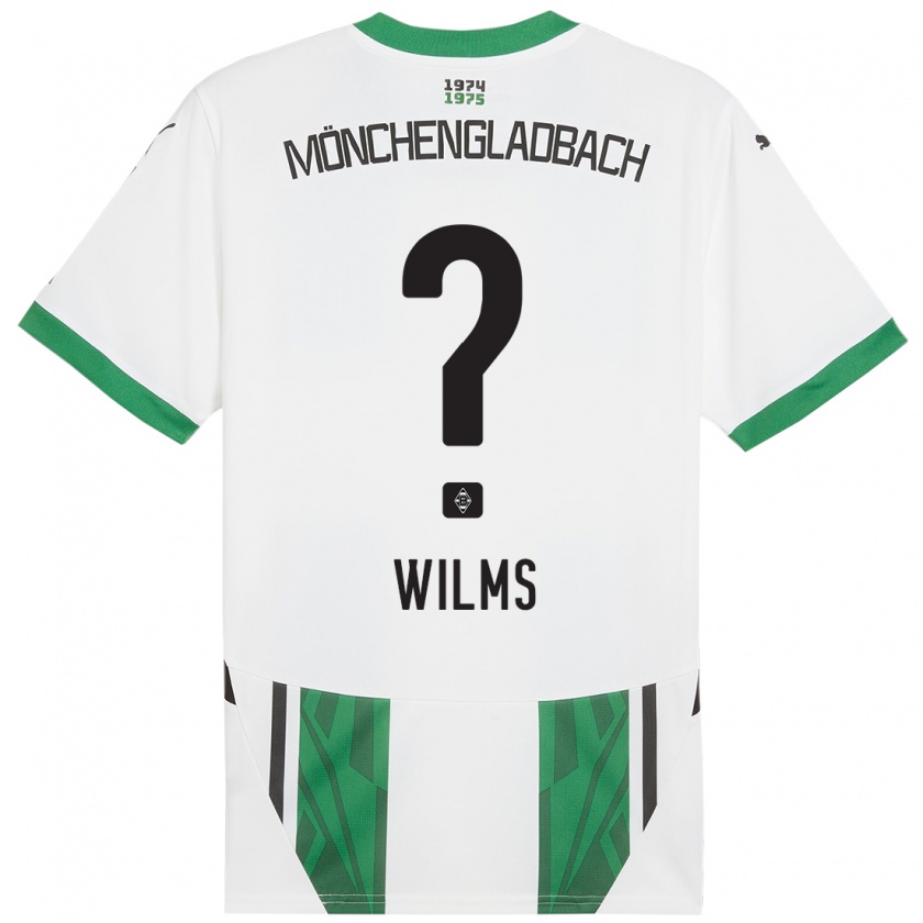 Kandiny Enfant Maillot Felix Wilms #0 Blanc Vert Tenues Domicile 2024/25 T-Shirt