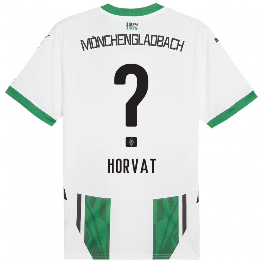 Kandiny Enfant Maillot Niko Horvat #0 Blanc Vert Tenues Domicile 2024/25 T-Shirt