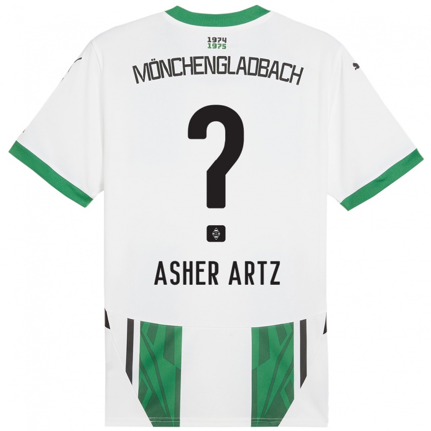 Kandiny Enfant Maillot Asher Artz #0 Blanc Vert Tenues Domicile 2024/25 T-Shirt