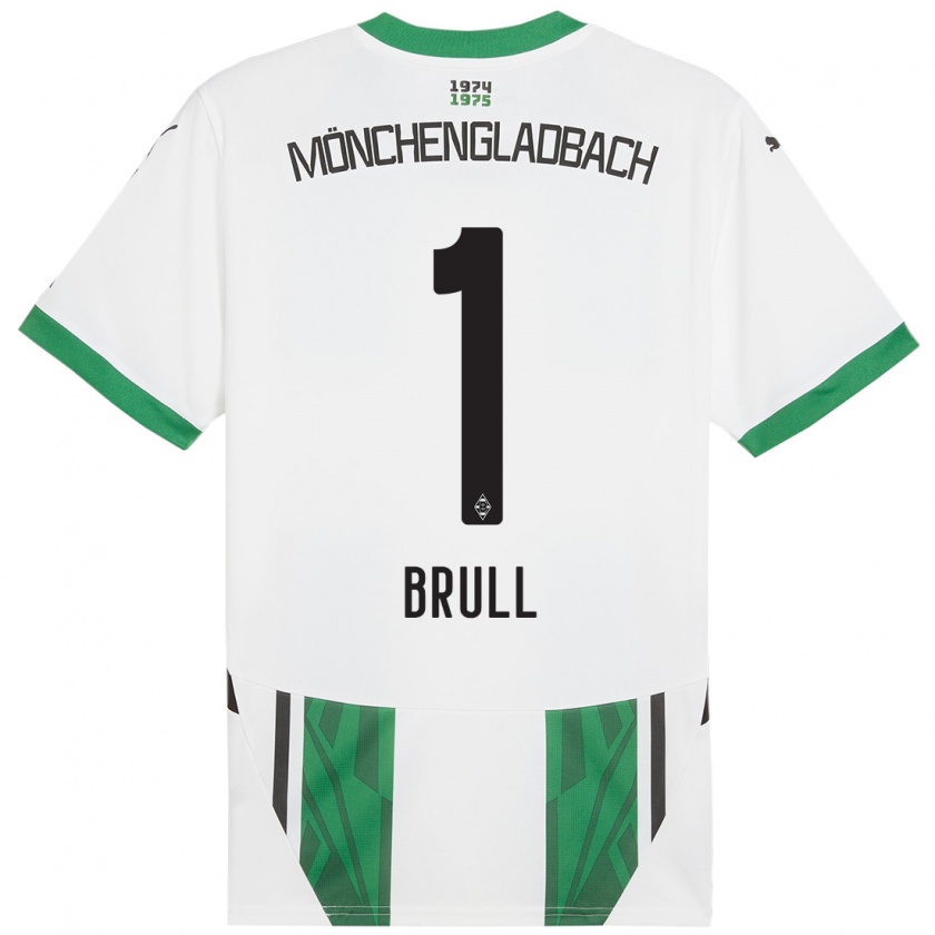 Kandiny Enfant Maillot Maximilian Brüll #1 Blanc Vert Tenues Domicile 2024/25 T-Shirt