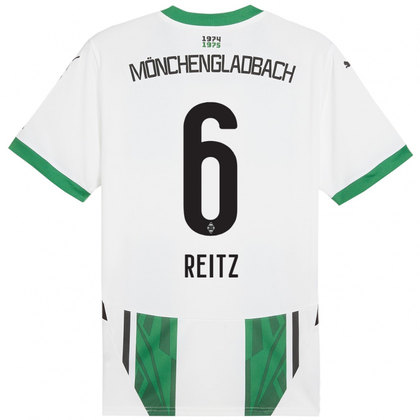 Kandiny Enfant Maillot Tony Reitz #6 Blanc Vert Tenues Domicile 2024/25 T-Shirt