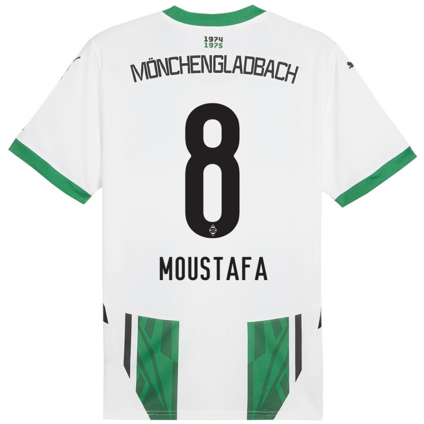 Kandiny Enfant Maillot Moustafa Moustafa #8 Blanc Vert Tenues Domicile 2024/25 T-Shirt