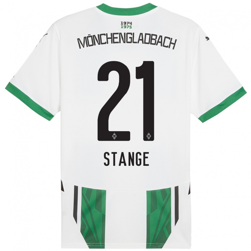 Kandiny Enfant Maillot Veit Stange #21 Blanc Vert Tenues Domicile 2024/25 T-Shirt