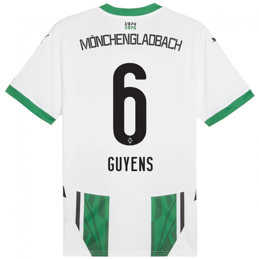 Kandiny Enfant Maillot Emily Guyens #6 Blanc Vert Tenues Domicile 2024/25 T-Shirt