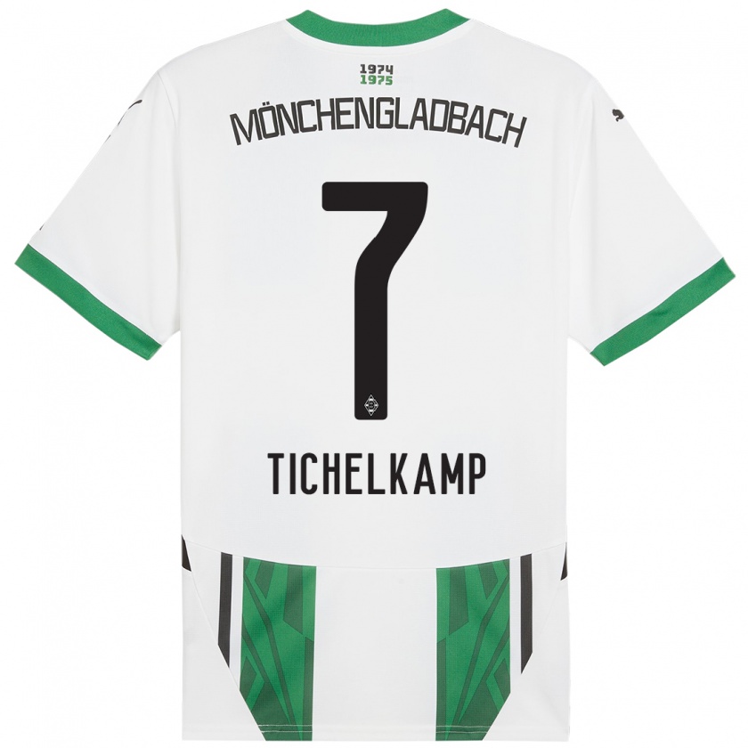 Kandiny Enfant Maillot Emily Tichelkamp #7 Blanc Vert Tenues Domicile 2024/25 T-Shirt