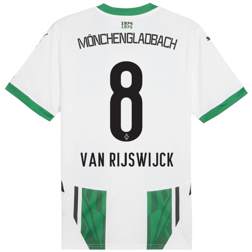 Kandiny Enfant Maillot Britt Van Rijswijck #8 Blanc Vert Tenues Domicile 2024/25 T-Shirt