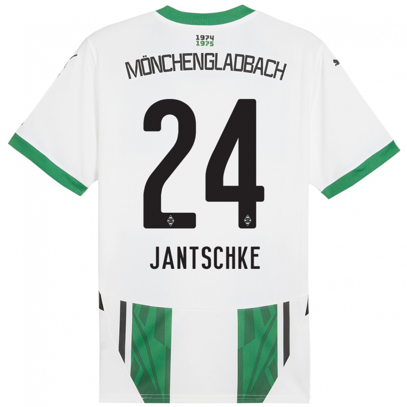 Kandiny Enfant Maillot Tony Jantschke #24 Blanc Vert Tenues Domicile 2024/25 T-Shirt