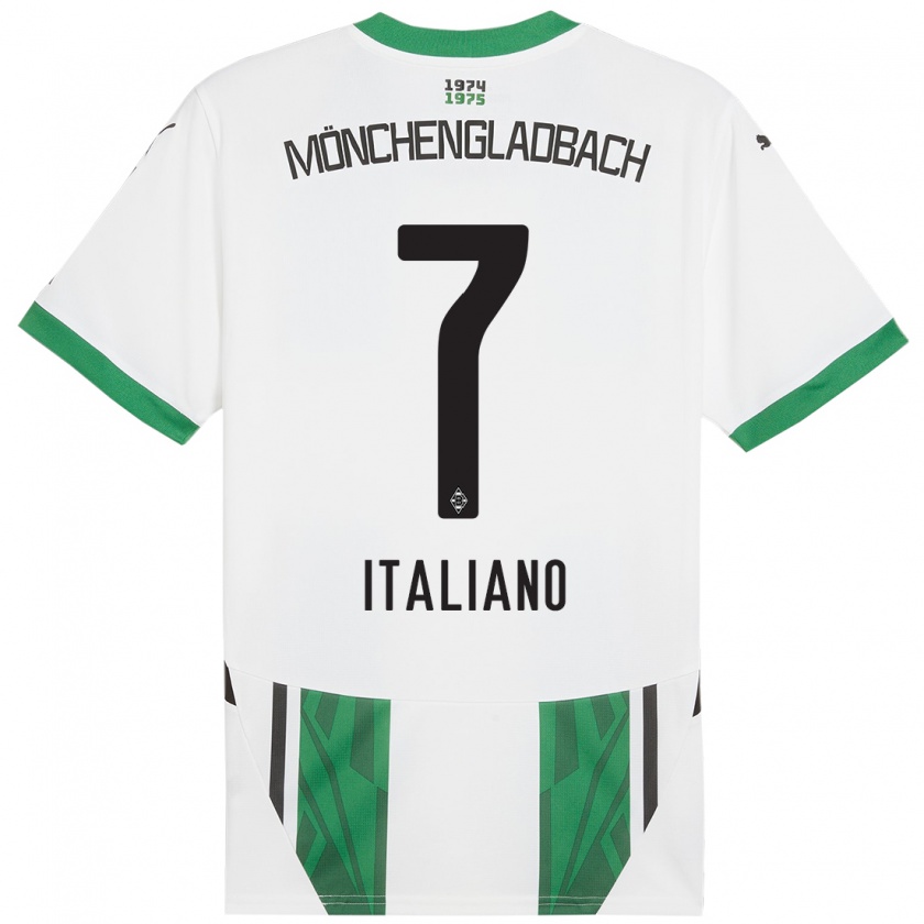 Kandiny Enfant Maillot Jacob Italiano #7 Blanc Vert Tenues Domicile 2024/25 T-Shirt