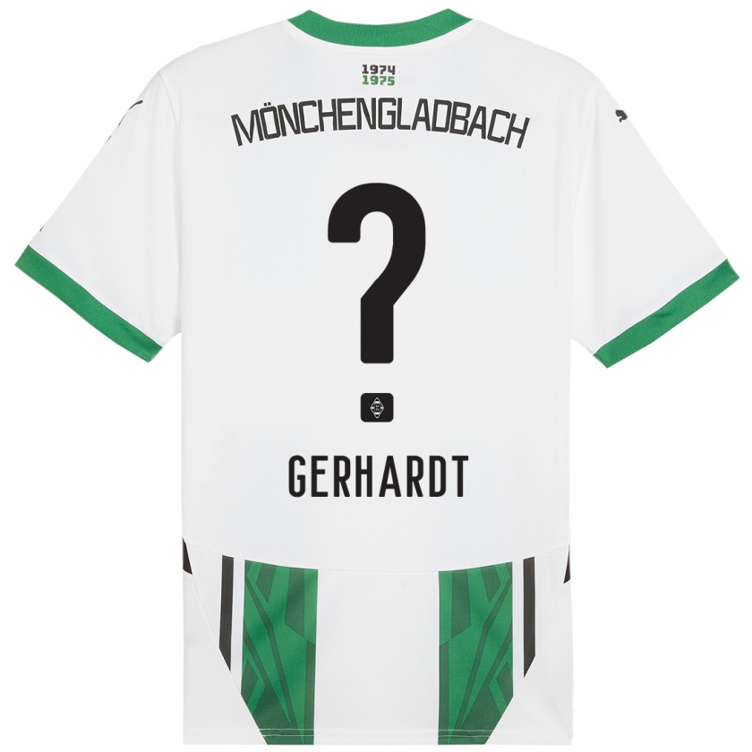 Kandiny Enfant Maillot Konstantin Gerhardt #0 Blanc Vert Tenues Domicile 2024/25 T-Shirt