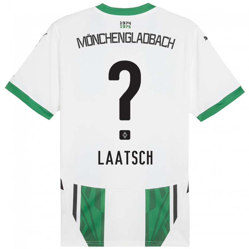 Kandiny Enfant Maillot Leonard Laatsch #0 Blanc Vert Tenues Domicile 2024/25 T-Shirt