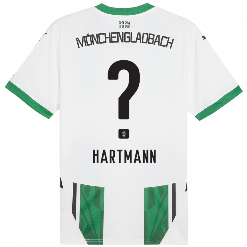 Kandiny Enfant Maillot Miguel Hartmann #0 Blanc Vert Tenues Domicile 2024/25 T-Shirt