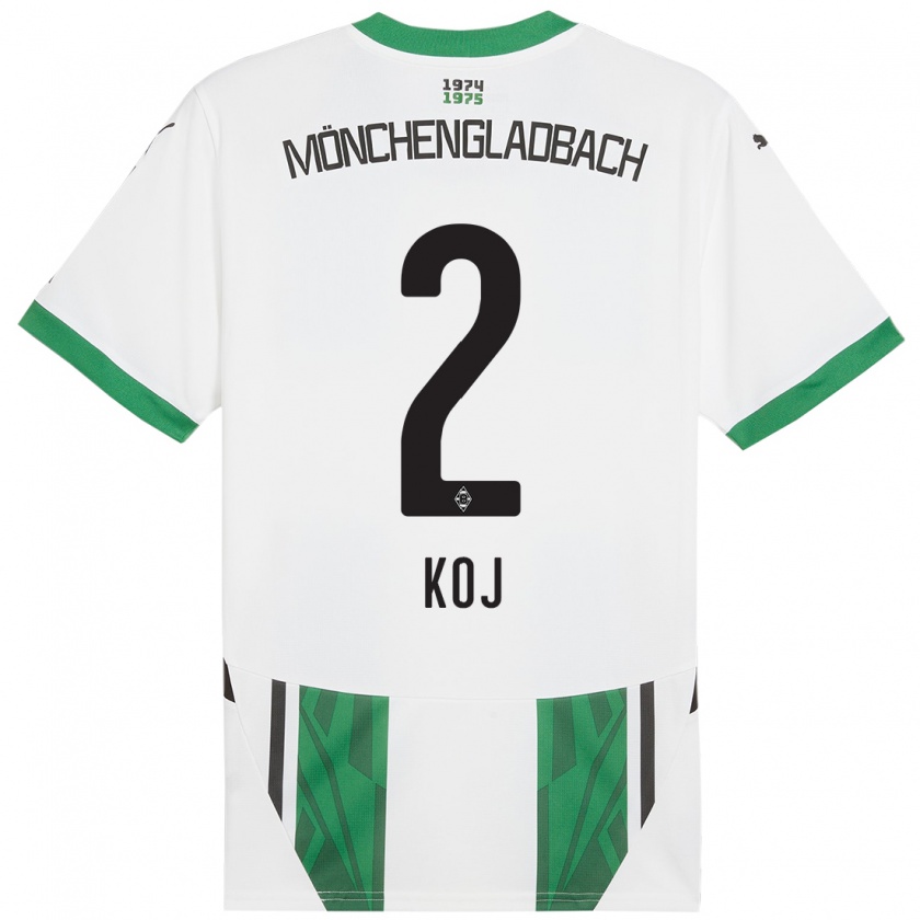 Kandiny Enfant Maillot Julia Koj #2 Blanc Vert Tenues Domicile 2024/25 T-Shirt