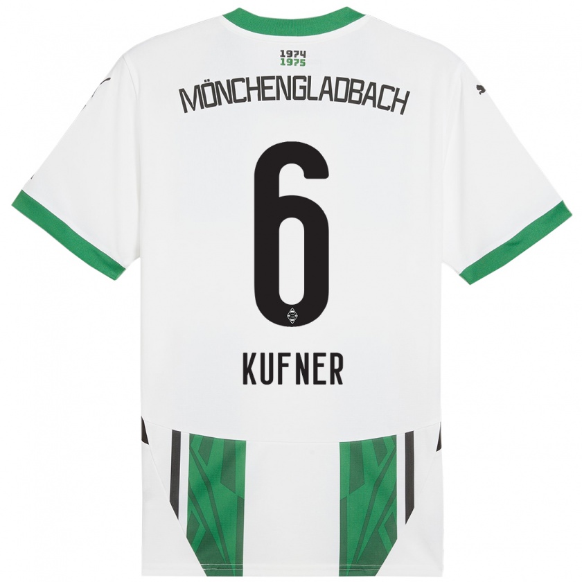 Kandiny Enfant Maillot Anne-Catherine Kufner #6 Blanc Vert Tenues Domicile 2024/25 T-Shirt