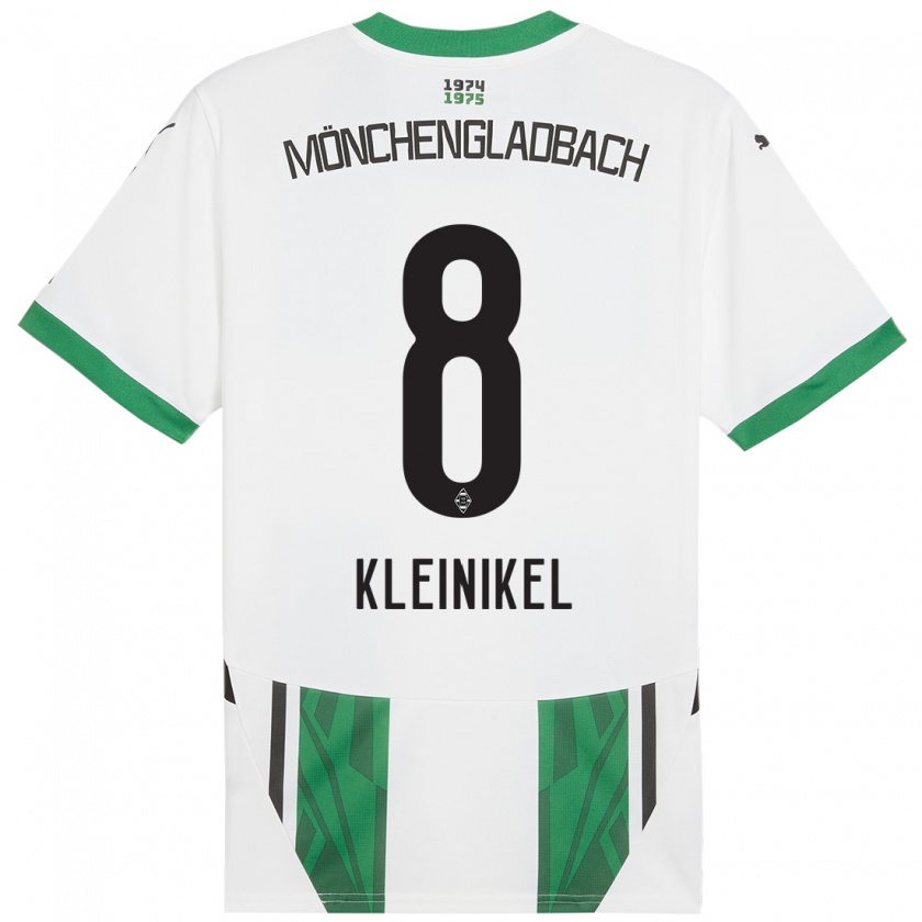 Kandiny Enfant Maillot Nadja Kleinikel #8 Blanc Vert Tenues Domicile 2024/25 T-Shirt