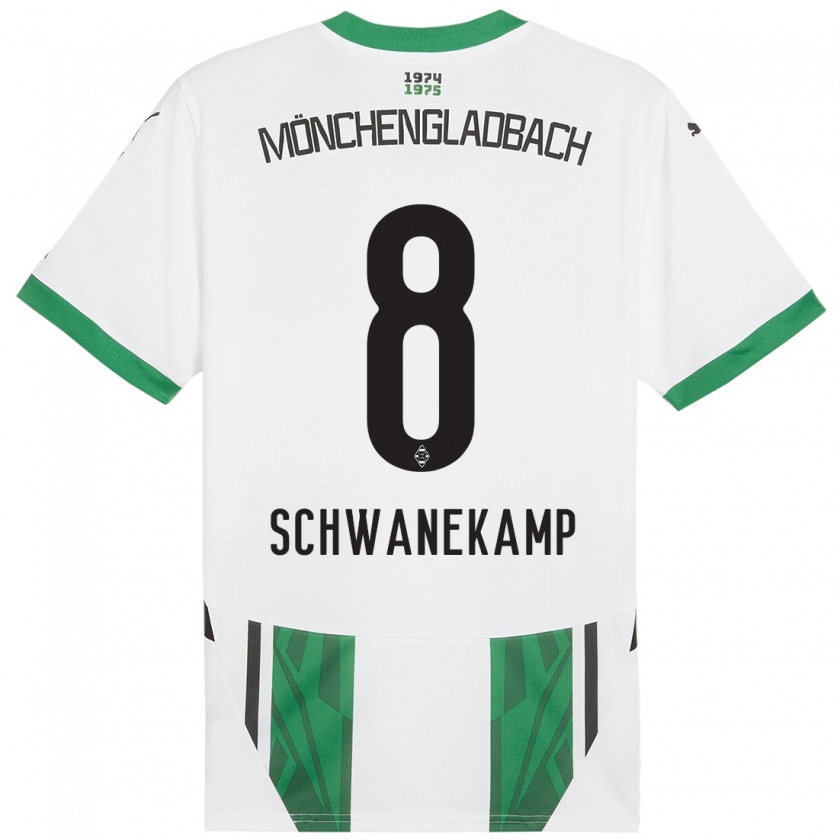 Kandiny Enfant Maillot Jana Schwanekamp #8 Blanc Vert Tenues Domicile 2024/25 T-Shirt