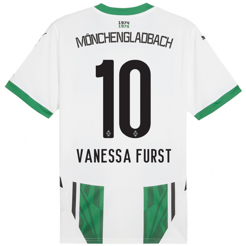 Kandiny Enfant Maillot Vanessa Fürst #10 Blanc Vert Tenues Domicile 2024/25 T-Shirt