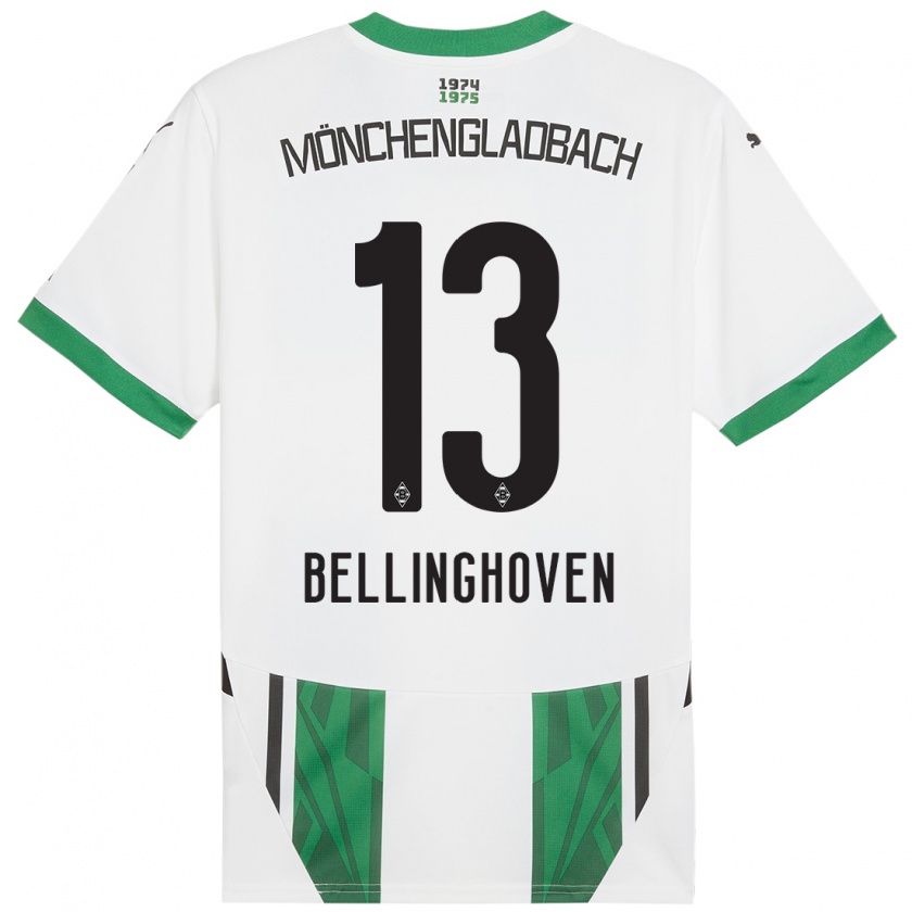 Kandiny Enfant Maillot Christina Bellinghoven #13 Blanc Vert Tenues Domicile 2024/25 T-Shirt