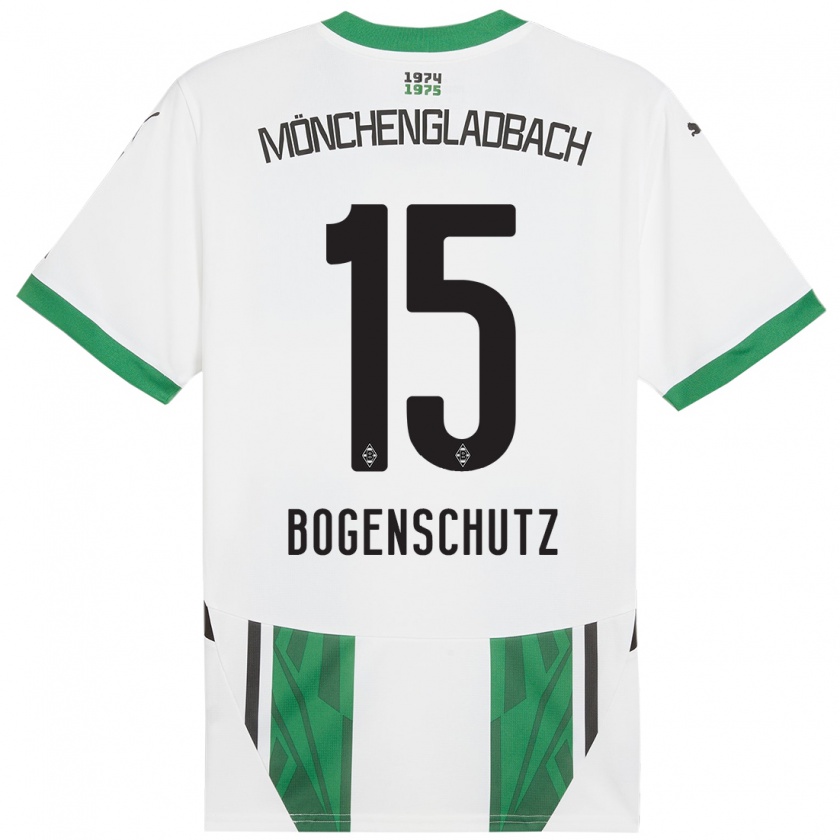 Kandiny Enfant Maillot Kerstin Bogenschutz #15 Blanc Vert Tenues Domicile 2024/25 T-Shirt