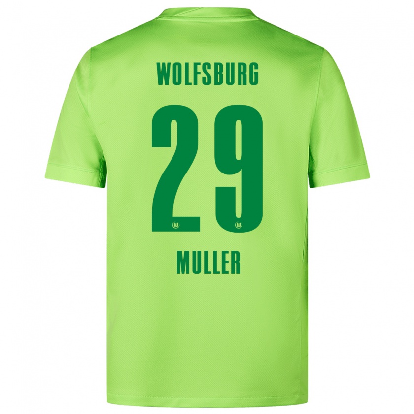 Kandiny Enfant Maillot Marius Müller #29 Vert Fluo Tenues Domicile 2024/25 T-Shirt